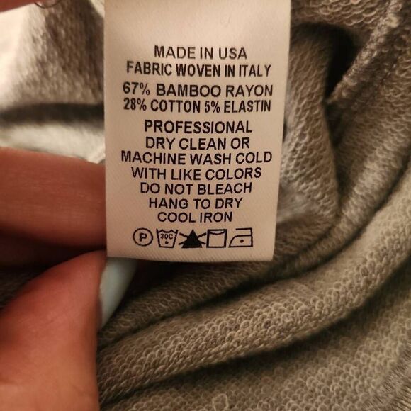 Kal Rieman Cape Sweatshirt Womens Medium Bamboo Rayon Heather Grey - Picture 4 of 4